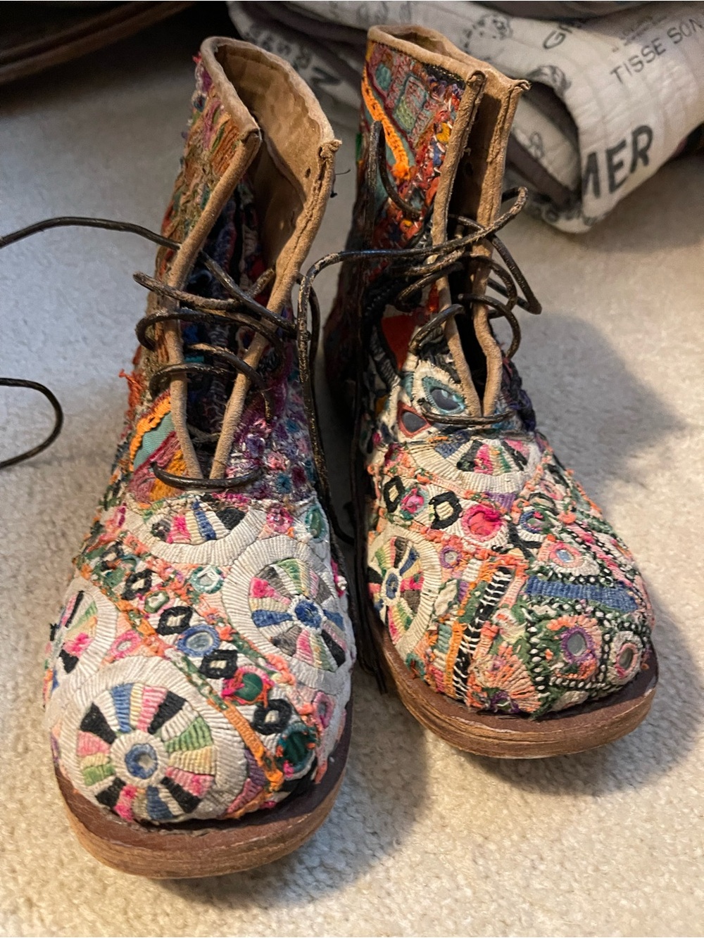 Magnolia Pearl Multicolor Embroidered Ankle Boots